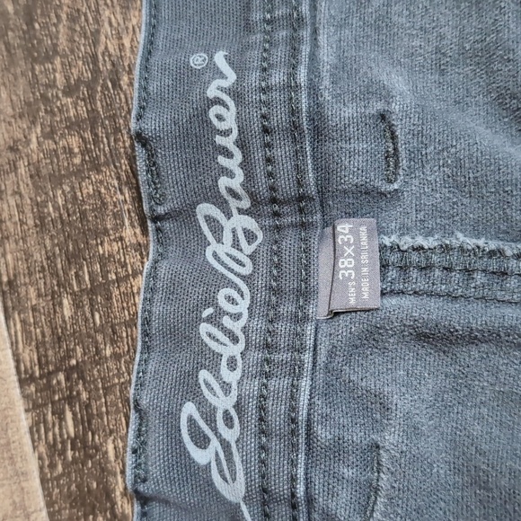 Eddie Bauer Flex Mountain Utility Pants Size 38x34 In Gray Heavyweight Canvas - Picture 2 of 12